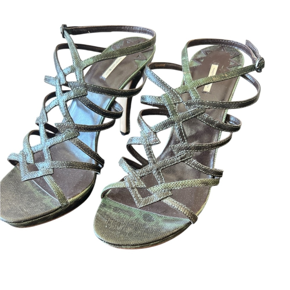 Max Studio Genuine Leather Strappy Sandals Size 8 1/2